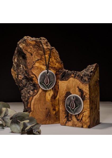 Lale Desenli Seramik Kolye – Stres ve Denge Kolyesi fırsatları