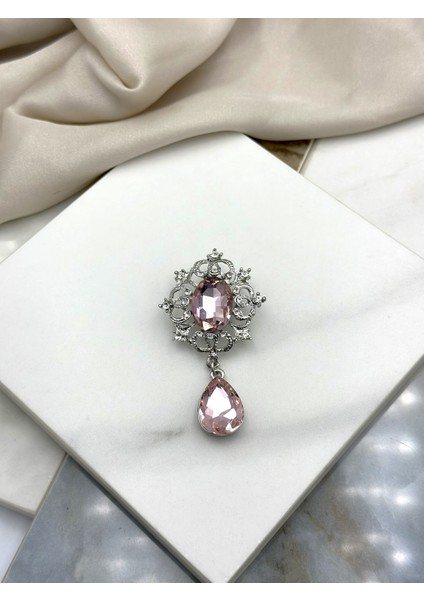 Pembe Taşlı Vintage Tasarım Broş Yaka Iğnesi fiyatları