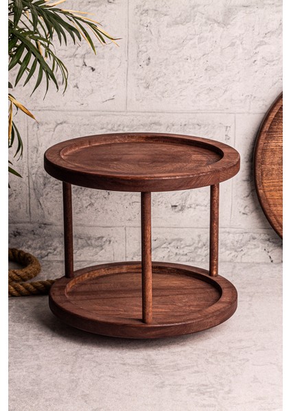 Ahşap 2 Katlı Dönen Sunum ve Düzenleme Standı, Şık ve Pratik Tasarım