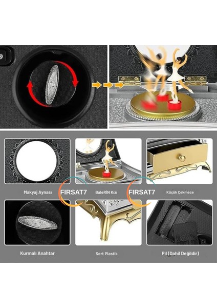 Aynalı Müzik Mücevher Kutusu Dans Eden Balerin Müzik Kutusu Sevgililer Doğum Günü Ev Ofis Hediyesi