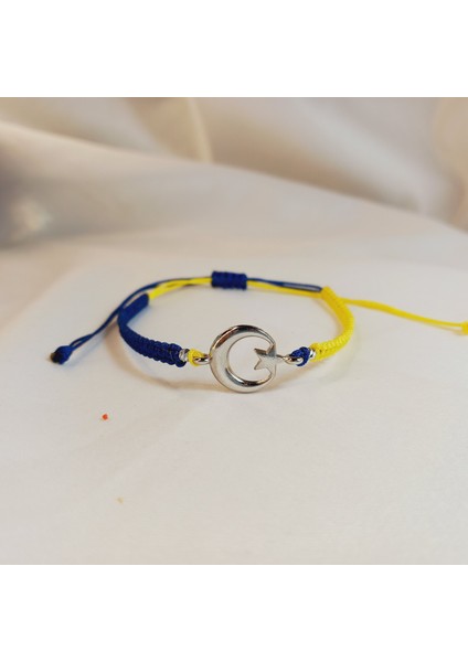 Fenerbahçe Ay Yıldız Makrome Taraftar Bileklik, Sarı Lacivert Örgü El Yapımı Unisex Ayarlanabilir Gümüş Ay Yıldız Bileklik, Fenerbahçe Bileklik, Taraftar Bileklik, Makrome Bileklik modelleri