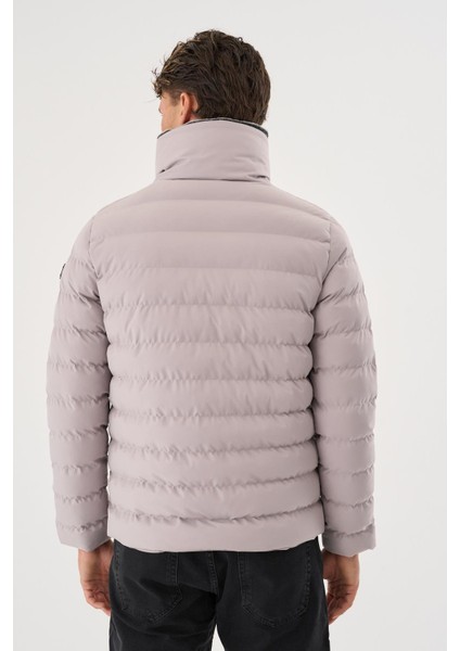 Erkek Krem Su ve Rüzgar Geçirmez Yükseltilebilir Yaka Kürklü Mont&kaban indirimleri