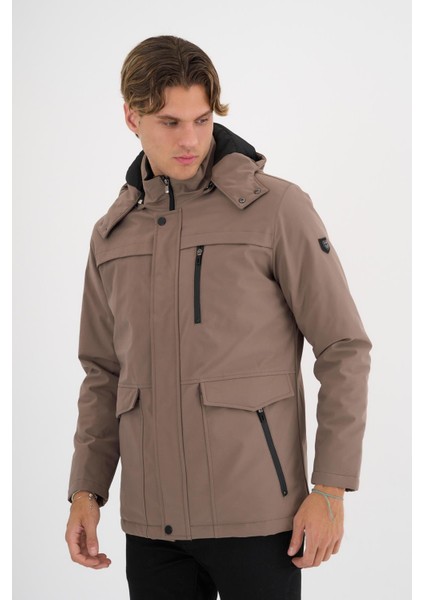 Erkek Krem %100 Su ve Rüzgar Geçirmez Kürklü Çıkartılabilir Kapüşonlu Mont&kaban fiyatları