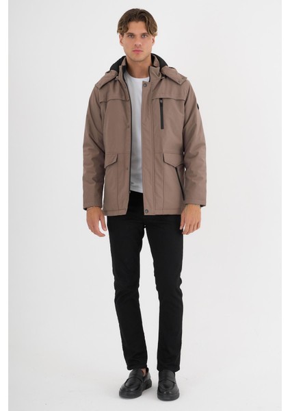 Erkek Krem %100 Su ve Rüzgar Geçirmez Kürklü Çıkartılabilir Kapüşonlu Mont&kaban modelleri