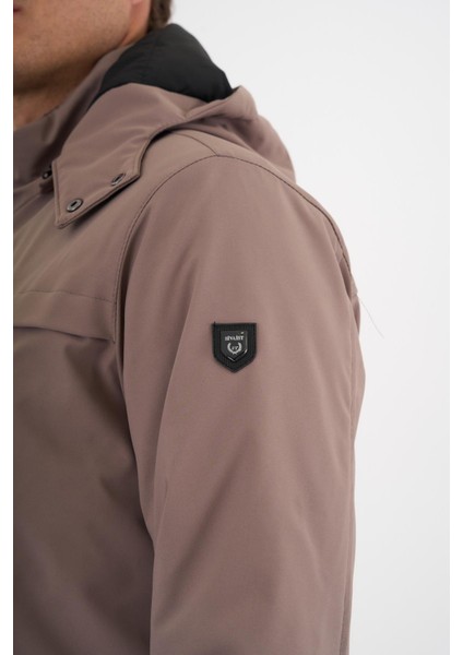 Erkek Krem %100 Su ve Rüzgar Geçirmez Kürklü Çıkartılabilir Kapüşonlu Mont&kaban fırsatları