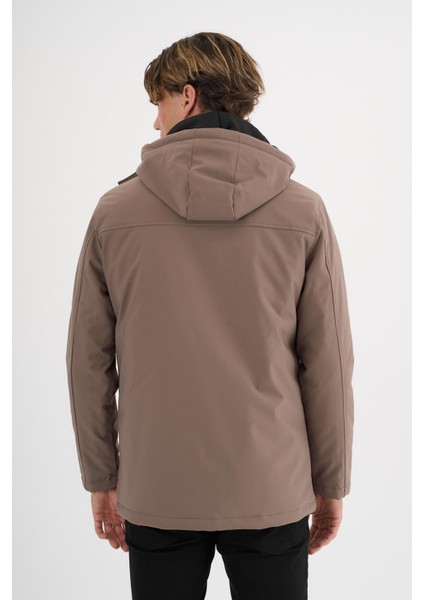 Erkek Krem %100 Su ve Rüzgar Geçirmez Kürklü Çıkartılabilir Kapüşonlu Mont&kaban indirimleri