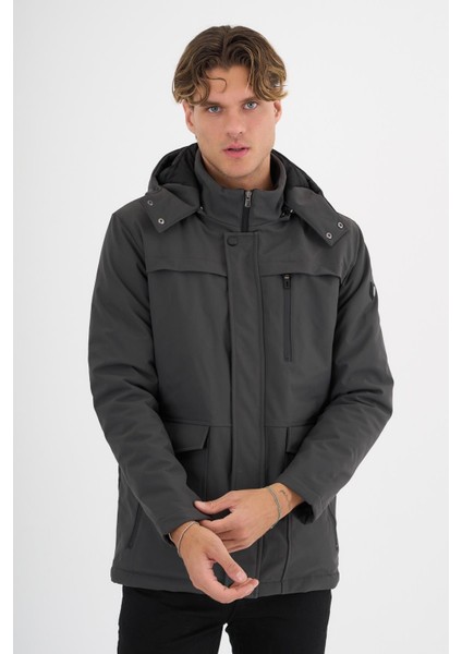 Erkek Gri %100 Su ve Rüzgar Geçirmez Kürklü Çıkartılabilir Kapüşonlu Mont&kaban fiyatları