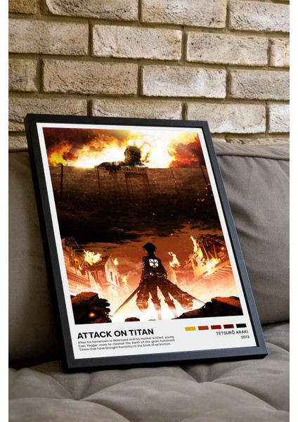 Attack On Tıtan Film Posteri - Siyah Çerçeveli fiyatları