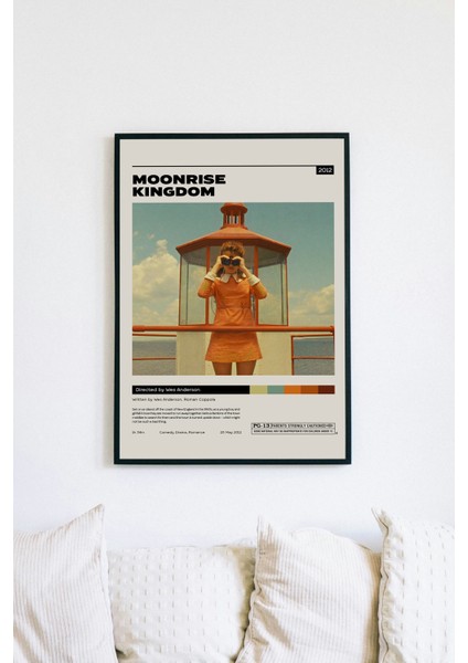 Moonrise Kingdom Film Posteri - Siyah Çerçeveli