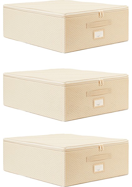 Bej Balıksırtı Baza Altı Valiz Düzenleyici 45X55X18, 3'lü Set fiyatları