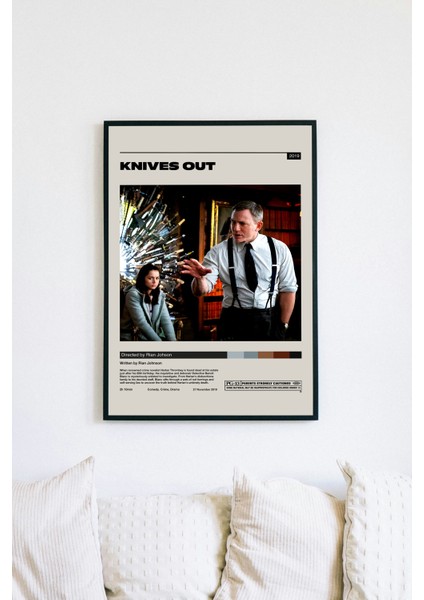 Knıves Out Film Posteri - Siyah Çerçeveli