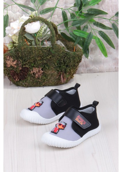 3453 Gz Ördek Figürlü Anaokulu Kreş Ev Erkek Çocuk Keten Panduf Ayakkabı modelleri