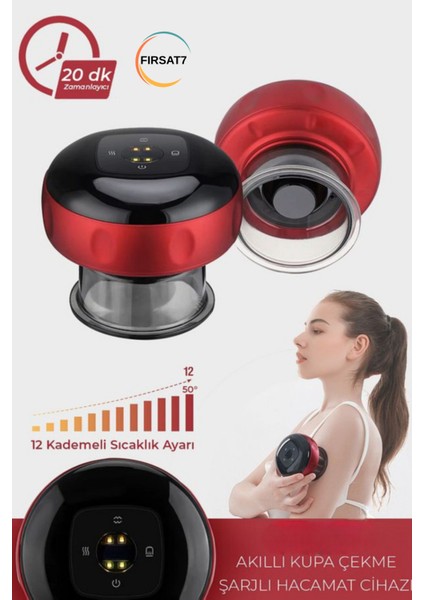 Şarjlı Elektronik Vakum Hacamat Aleti Masaj Isı Terapisi ve Hacamat Kablosuz Akıllı Ekranlı Hacamat modelleri