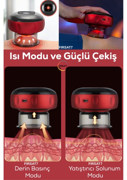 Şarjlı Elektronik Vakum Hacamat Aleti Masaj Isı Terapisi ve Hacamat Kablosuz Akıllı Ekranlı Hacamat fırsatları