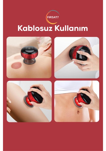 Şarjlı Elektronik Vakum Hacamat Aleti Masaj Isı Terapisi ve Hacamat Kablosuz Akıllı Ekranlı Hacamat indirimleri