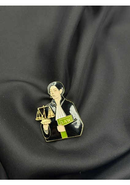 Adalet Terazisi Tutan Kadın Meslek Broşu Tasarım Yaka Iğnesi modelleri