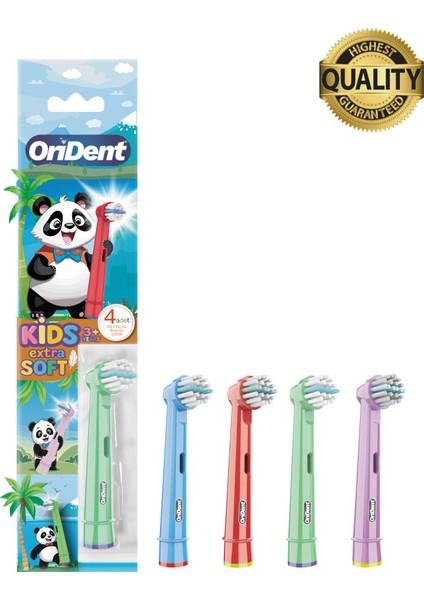 Kids - Çocuklara Özel Oral-B Uyumlu 4 Adet Yedek Başlık – Nazik Temizlik ve Diş Eti Koruması