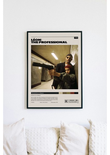 Leon: The Proffessıonal Film Posteri - Siyah Çerçeveli