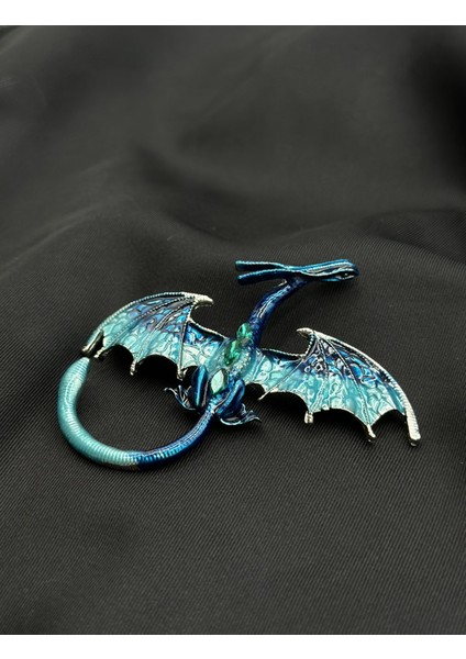 Mavi Ejderha Figürlü Tasarım Broş Yaka Iğnesi modelleri