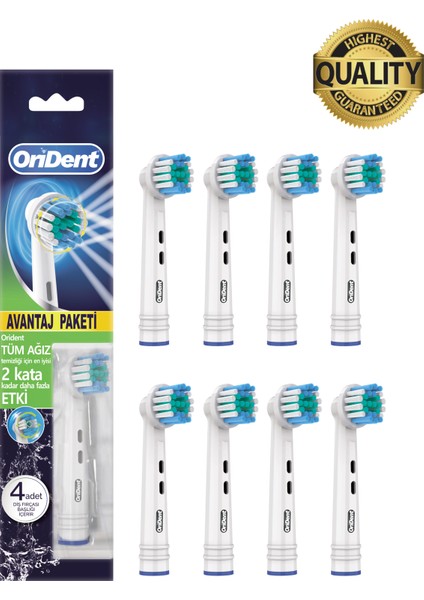 Pro Cleaning Oral B Uyumlu 8 Adet Yedek Başlık – Günlük Derin Temizlik & Premium Quality