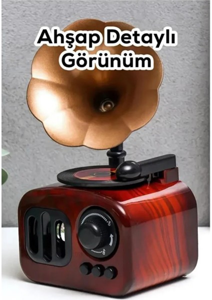 Dekoratif Nostaljik Dönen Plaklı Gramafon Müzik Kutusu Sevgili Arkadaşa Ev Ofis Dekoratif Hediyelik modelleri