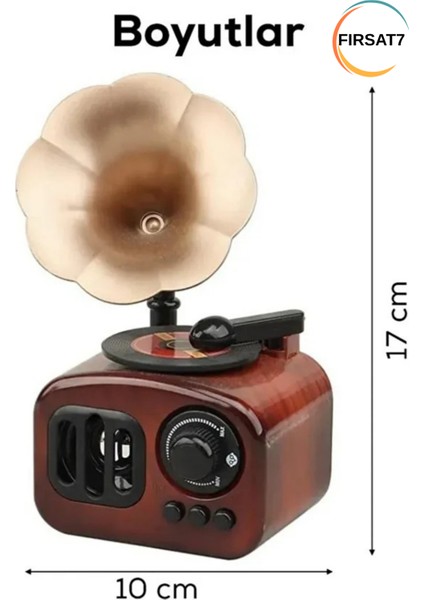 Dekoratif Nostaljik Dönen Plaklı Gramafon Müzik Kutusu Sevgili Arkadaşa Ev Ofis Dekoratif Hediyelik