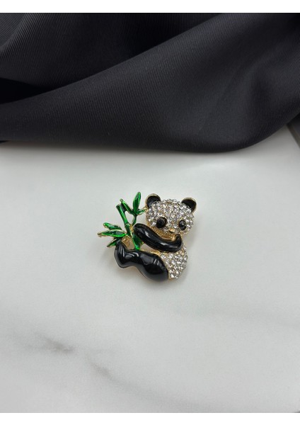 Taşlı Sevimli Panda Figürlü Broş Yaka Iğnesi fiyatları