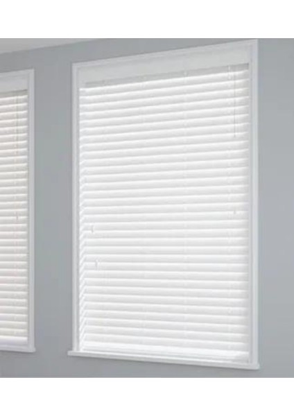 Wooden Blinds %100 Doğal Ahşap Jaluzi Perde 50MM, Alüminyum Kasalı Yüksek Kaliteli - Beyaz (Kurdelasız) modelleri