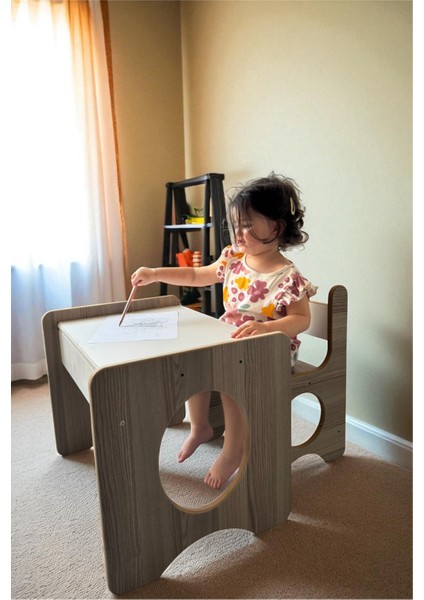 Montessori Çocuk Oyun & Aktivite & Çalışma Masa ve Sandalyesi 1-5 Yaş