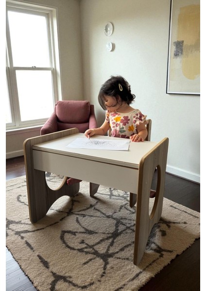 Montessori Çocuk Oyun & Aktivite & Çalışma Masa ve Sandalyesi 1-5 Yaş