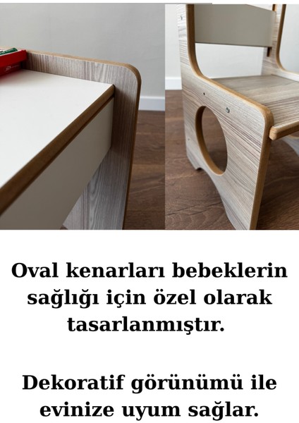 Montessori Çocuk Oyun & Aktivite & Çalışma Masa ve Sandalyesi 1-5 Yaş