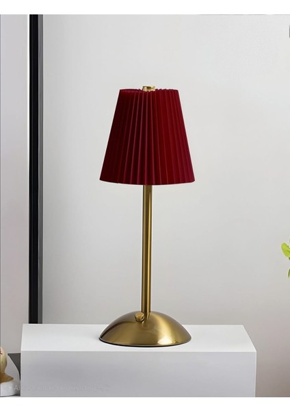 Dokunmatik Lighto Şarjlı Abajur Dekoratif Şık Masa Lambası Metal Gövde