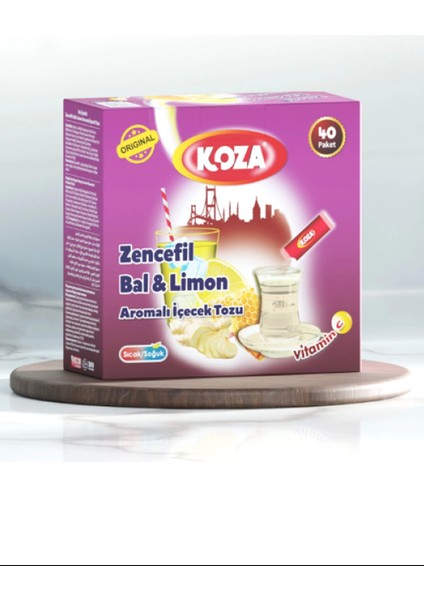 Koza Tek Içimlik Zencefil Bal Limon Aromalı Toz Içecek 40'lı