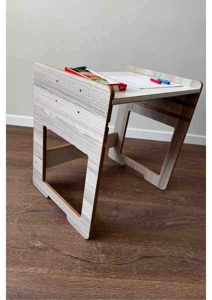 Montessori Çocuk Oyun & Aktivite & Çalışma Masa ve Sandalyesi 2-8 Yaş