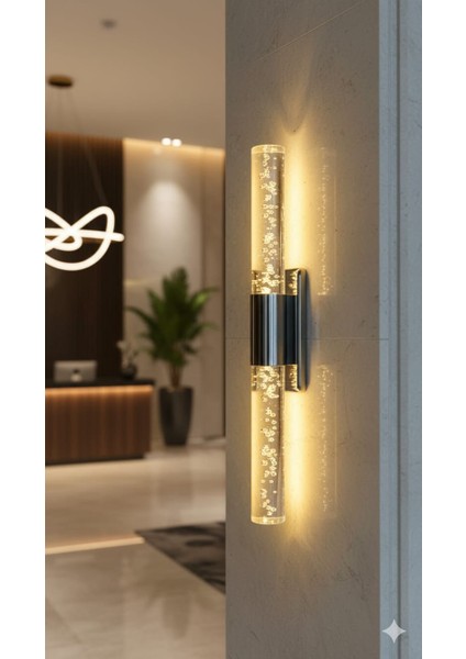 Bubblelight Medium Şık Tasarım Modern Ledli Aplik Antrasit Pilli