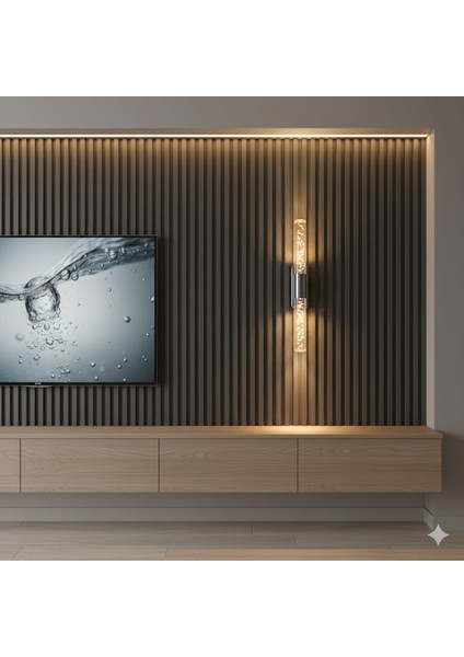 Bubblelight Medium Şık Tasarım Modern Ledli Aplik Antrasit Pilli