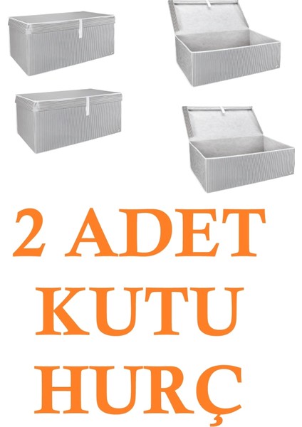 Çift Sert Kutu Hurç, Büyük Boy, Çok Amaçlı, Dayanıklı, Gri, 60X40X30 cm