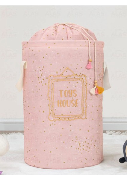 Pembe Yuvarlak Bebek Çamaşır Sepeti, Pratik ve Şık Tasarım
