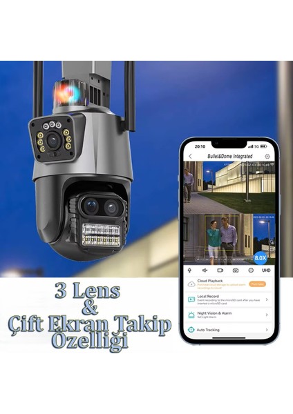 3 Lens Wi-Fi Güvenlik Kamerası fiyatları