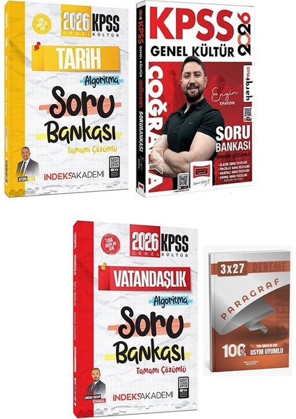 Indeks + Yargı 2026 Kpss Tarih + Coğrafya + Vatandaşlık Soru Bankası 3 Lü Set Indeks Akademi + Yargı Yayıncılık