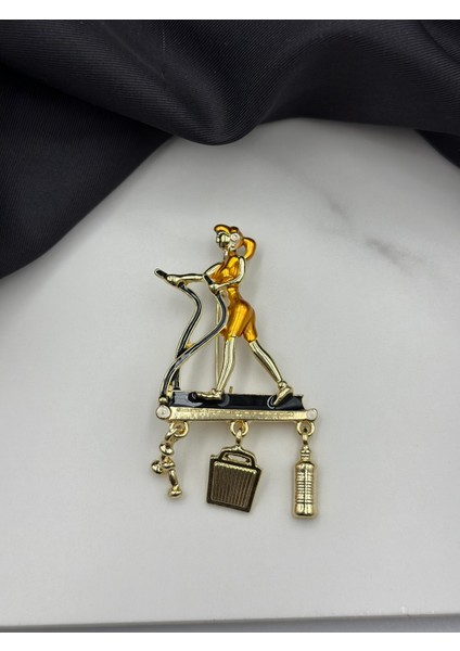 Spor Yapan Kadın Konseptli Meslek Broşu Yaka Iğnesi fiyatları