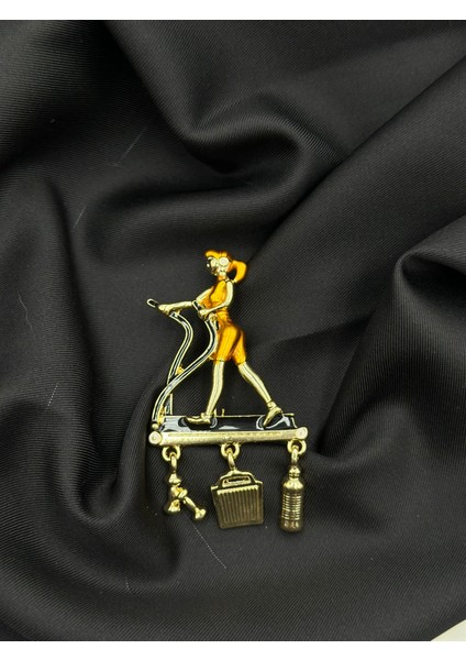 Spor Yapan Kadın Konseptli Meslek Broşu Yaka Iğnesi fırsatları