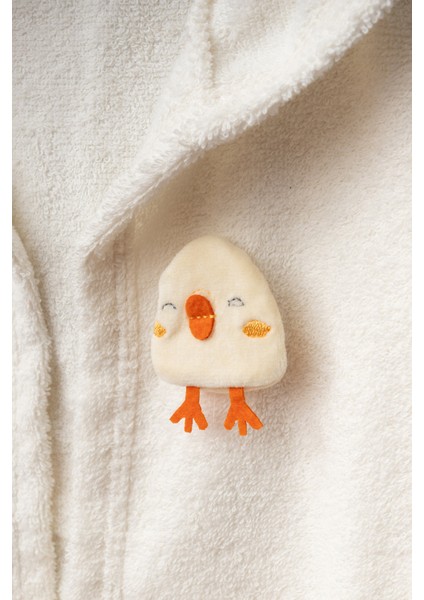 Civciv Desenli Kapüşonlu Bornoz (0-2 Yaş)