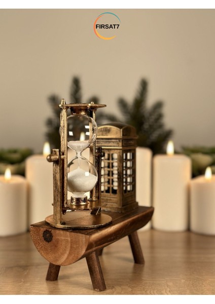 Dekoratif Telefon Kulübesi Ahşap Kum Saati Sevgiliye Arkadaşa Ev Ofis Hediyelik Kum Saati modelleri