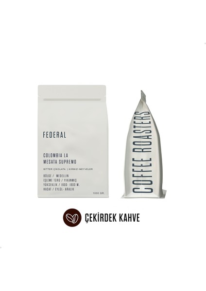 Colombia Supremo Medellin (Çekirdek Kahve) 1kg