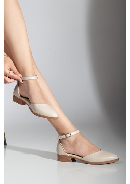 MaskButik Tilda Kadın Kısa Topuk Bej Cilt Ayakkabı Antibakteriyel İç Astar fiyatları