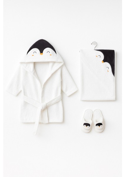 Penguen Desenli Bebek Bornoz Seti fiyatları