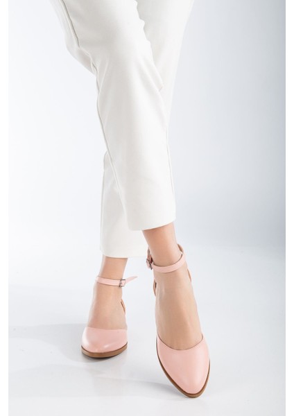 MaskButik Tilda Kısa Topuk Cilt Ayakkabı Pudra