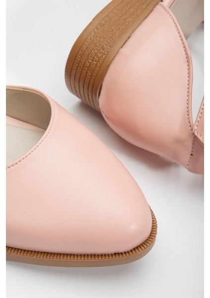 MaskButik Tilda Kısa Topuk Cilt Ayakkabı Pudra