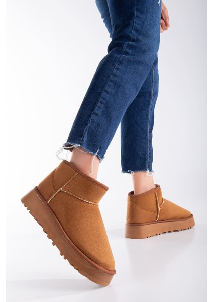 MaskButik Viola Kalın Taban Bilek Boy Ugg Taba